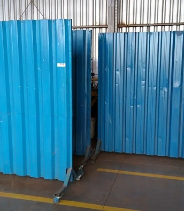 3 Peças De Tapume Ou Biombo Azul